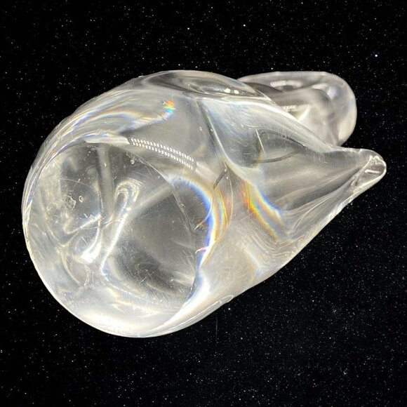 Vintage Art Glass Crystal Clear Swan Paperweight Figurine 4”T 3”W - Picture 9 of 9